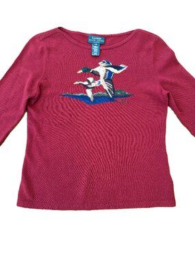 Vintage Women Lauren Ralph Lauren Mallard Sweater Merino Wool Angora Blend P/S